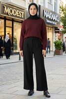 Cırt Bantlı Pantolon-Siyah