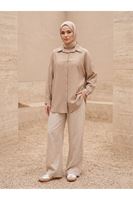 Ön Roba Detaylı Tunik-Vizon