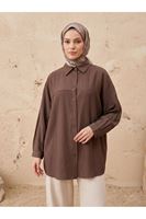 Ön Roba Detaylı Tunik-Kahve