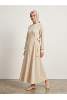 Kuşak Toka Detay Elbise-Taş