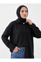 Taş Detay Tunik-Siyah