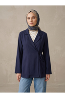 Yandan Bağlamalı Ceket-Lacivert