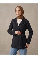 Yandan Bağlamalı Ceket-Siyah