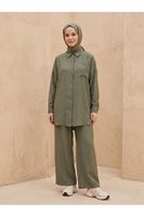 Cep Detay Pantolonlu Takım-Haki