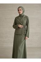 Ceketli İkili Elbise-Haki