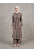 Hakim Yaka Uzun Pantolonlu Takım-Duman