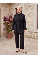 Paça Pensli Takım-Siyah