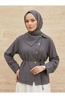 Çapraz Düğmeli Tunik-Antrasit