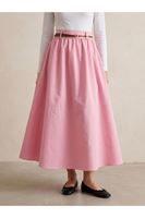 Büzgü Gazzeli Soft Etek-Pembe