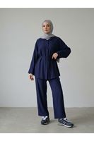 Roba Detay Pantolonlu Çilek Takım-Lacivert