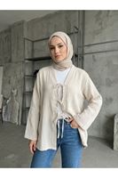 Üç Bağcıklı MüslinTunik-Taş