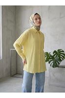 Kendinden Çizgili Tunik-Sarı