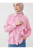Fırfır Detay Tunik-Pembe