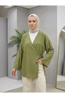 Yan Bağlamalı Çilek Tunik-Haki