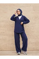 Yan Bağlamalı Çilek Takım-Lacivert