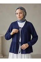 İki Bağlamalı Çilek Tunik-Lacivert