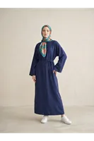 Modal Slop Elbise-Lacivert
