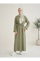 Modal Slop Elbise-Açık Haki