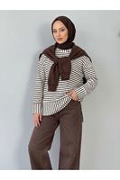 Çizgili Oysho Tunik-Kahve
