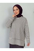 Çizgili Oysho Tunik-Mürdüm