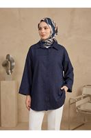 Takma Manşet Kot Tunik-Lacivert
