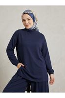 Ön Roba Detay Şalvarlı Takım-Lacivert